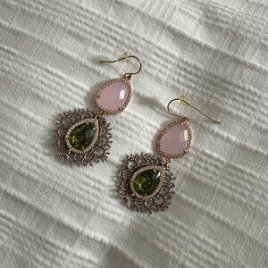 Kim Smiley Drop Multi Stone & Lace Earrings